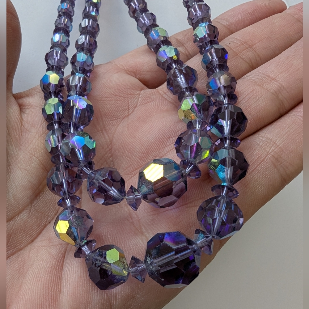 EVC PURPLE AB CRYSTAL NECKLACE - Picture 7 of 10